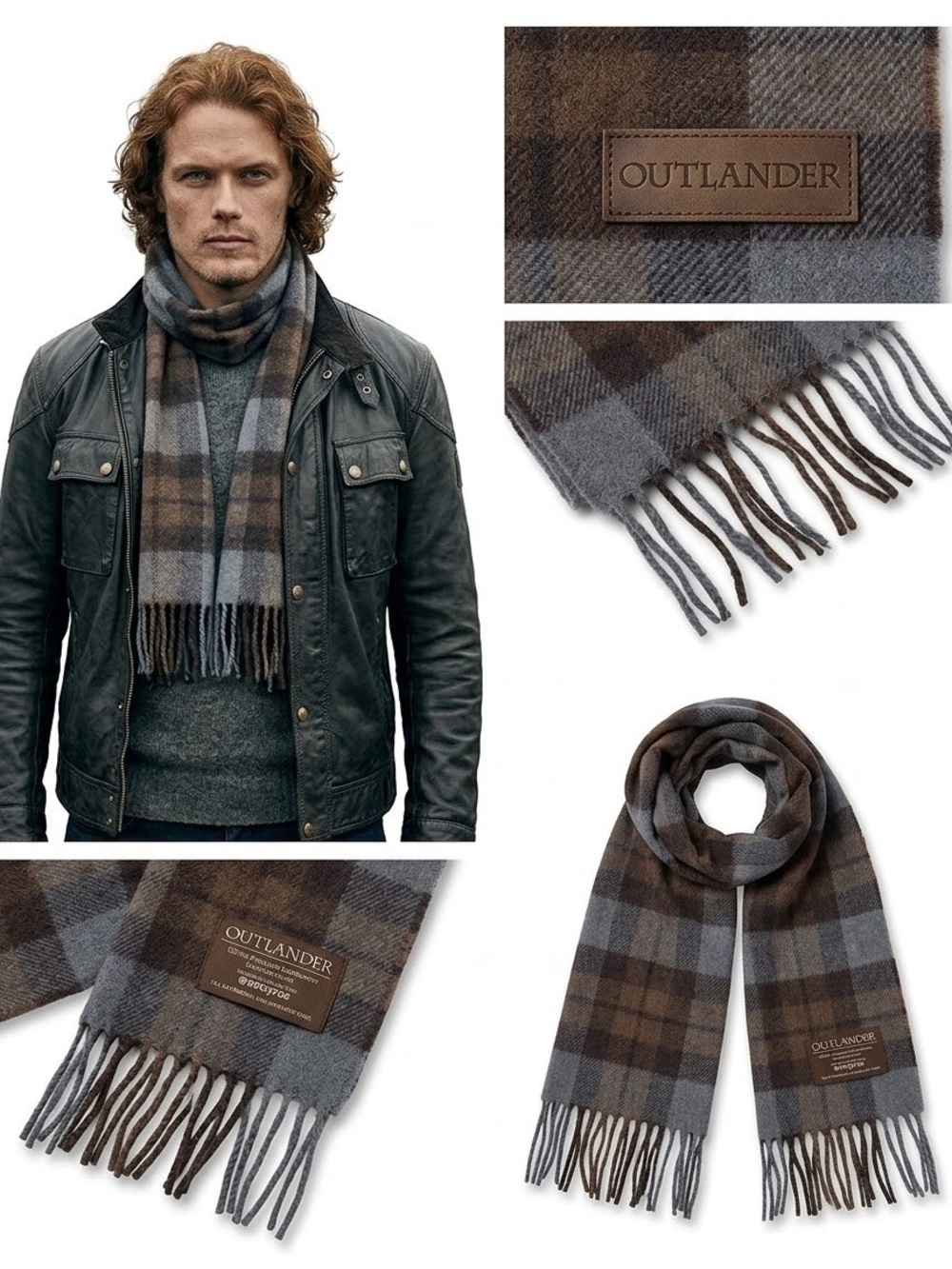 OUTLANDER Official Fraser Tartan Wool Scarf Doune Scotland